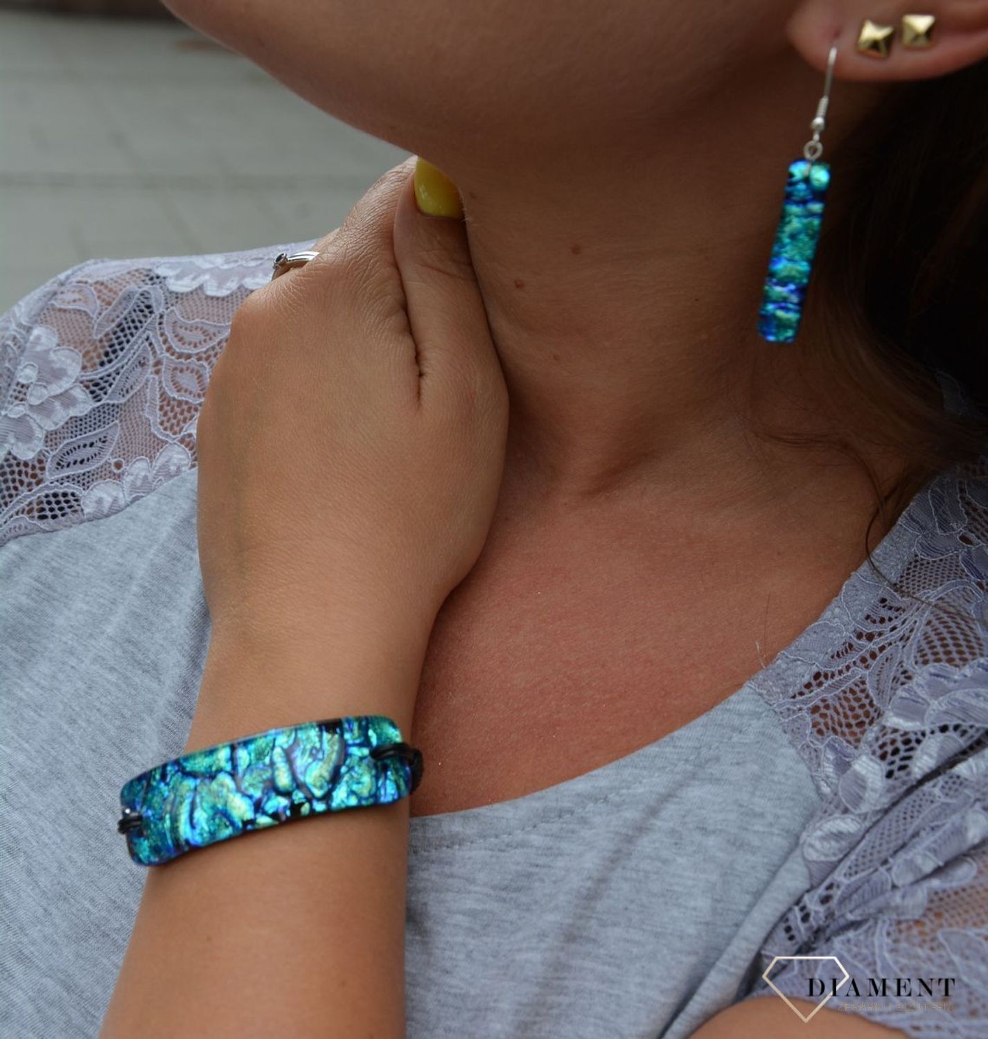 Bransoletka szkło weneckie granatowa kolorystyka Murano 06 (2).jpg